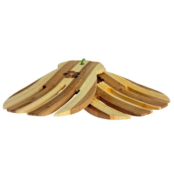 Hawaiian Teak Serving Tongs Kitchen Utensils Wooden Salad Server VTG Claw Style - Picture 4 of 10